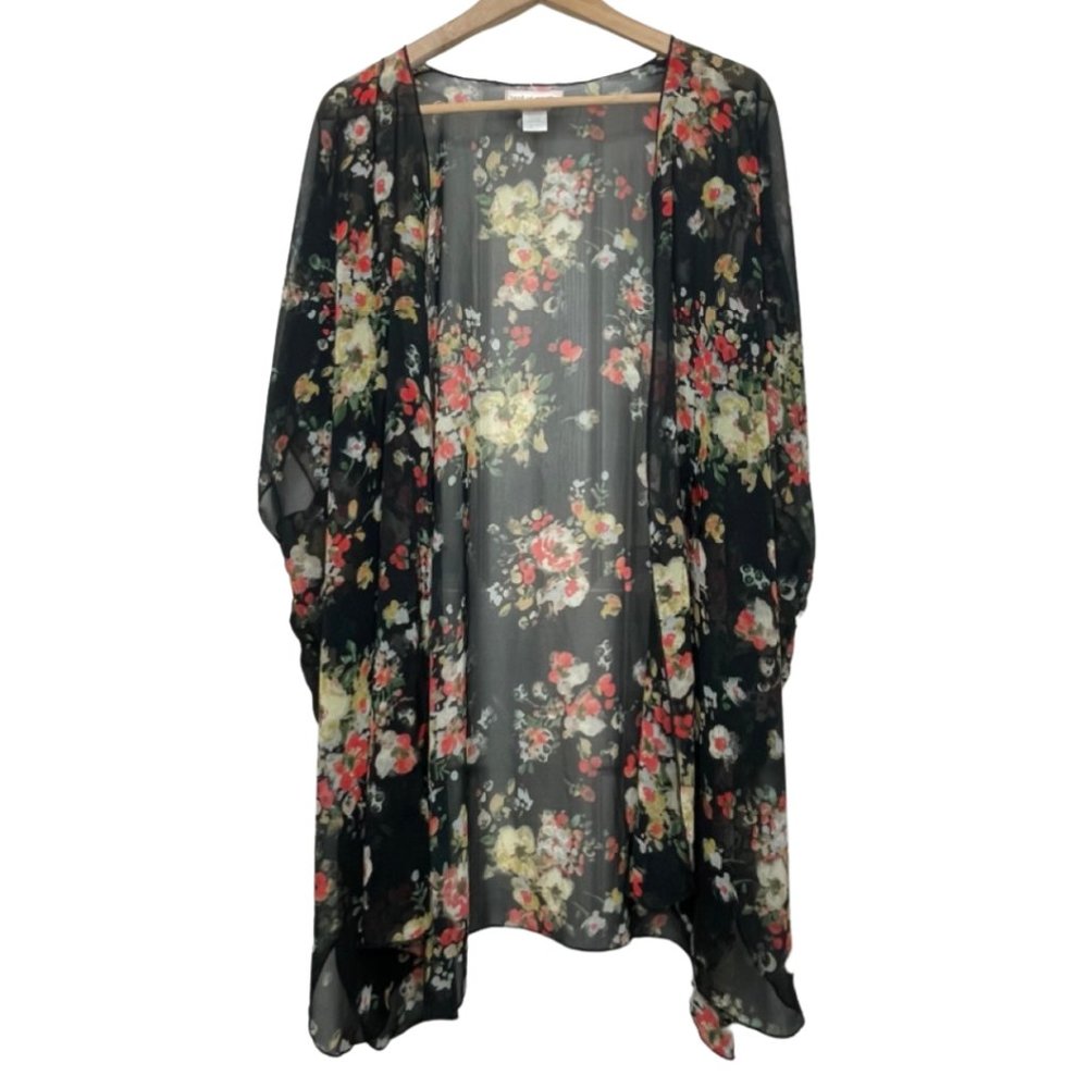 BAND OF GYPSIES | Sheer Floral Kimono Style Cover Up | Size S/M